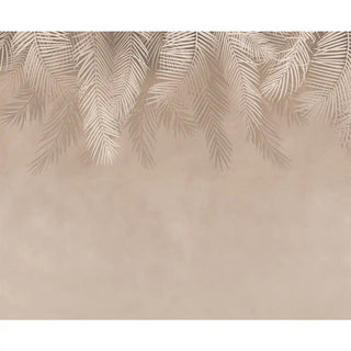 Beige background with palm leaf pattern wallpaper