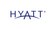Hyatt logo in blue on a white background