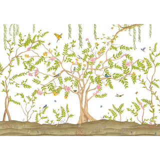Jannat: Chinoiserie Floral Theme Wallpaper In White Color Buy Now