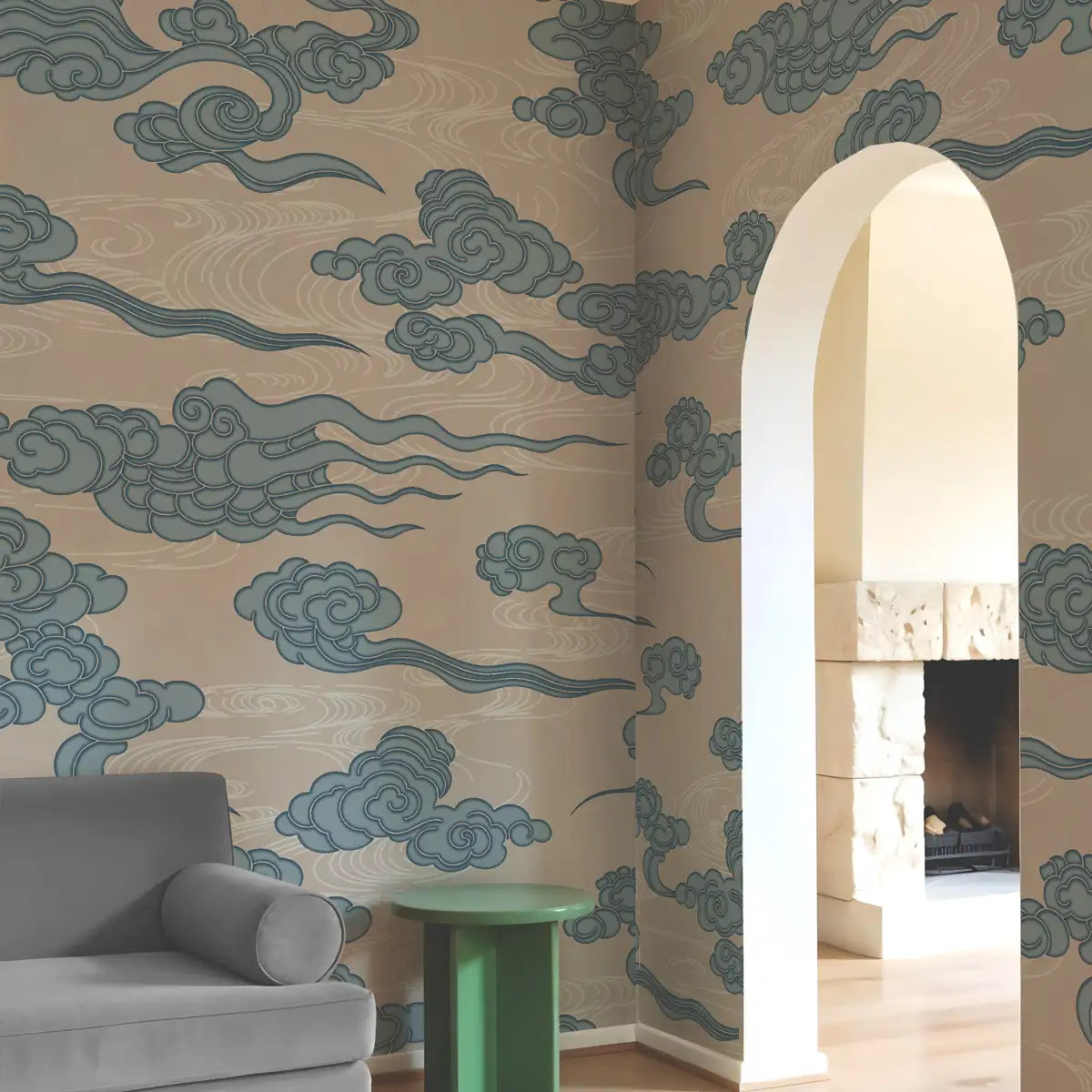 Japanese Cloud Abstract Customised Wallpaper for Rooms Living Area 