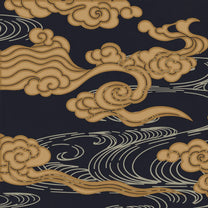 Shop Japanese Cloud Dark Blue Abstract Customised Wallpaper for Rooms By Lifencolors 