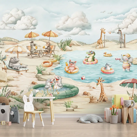 Jungle beach bash Kids Room Wallpaper Play Area