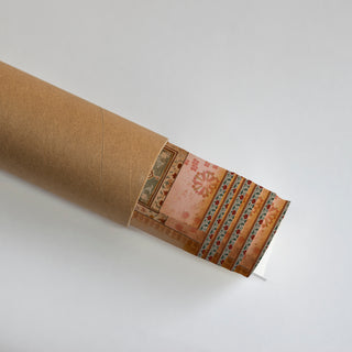 Rolled Kahani Vintage Indian Wall Art Poster revealing detailed hand-painted motifs and floral patterns, ideal for traditional and modern wall décor.