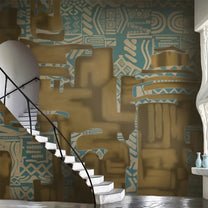 Kuba Abstract Tribal Wallpaper for Staircase