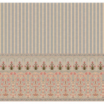 Kusum: Indian Floral Jharokha and Stripes Design Wallpaper