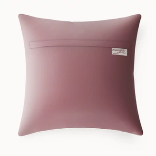 Leather Ridges Cushion Cover: Back view of the cushion cover, showing the plain, smooth mauve velvet fabric.
