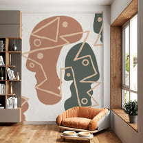 Lineage Faces Abstract Customised Wallpaper for Rooms