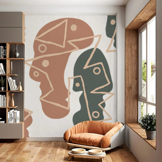 Lineage Faces Abstract Customised Wallpaper for Rooms