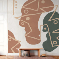 Lineage Faces Abstract Customised Wallpaper for Rooms