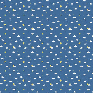 Tiny Clouds, Big Dreams, Kids Room Wallpaper, Blue