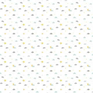 Tiny Clouds, Big Dreams, Kids Room Wallpaper, White