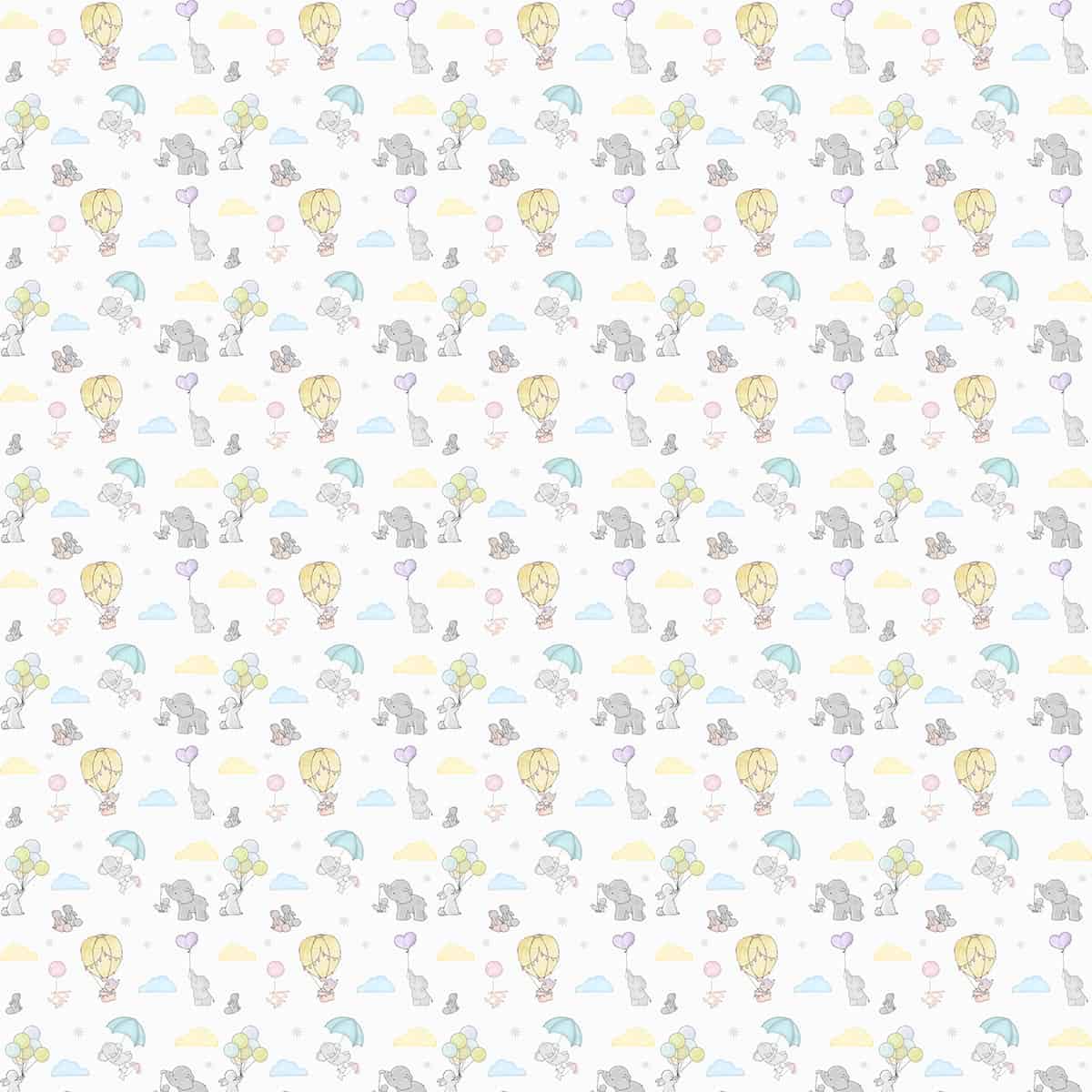 Tiny Trunks and Floppy Ears, Cute Wallpaper for Rooms, Multicolor