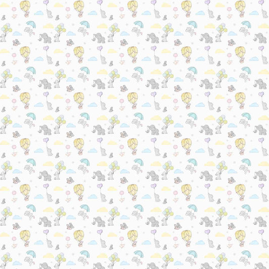 Tiny Trunks and Floppy Ears, Cute Wallpaper for Rooms, Multicolor