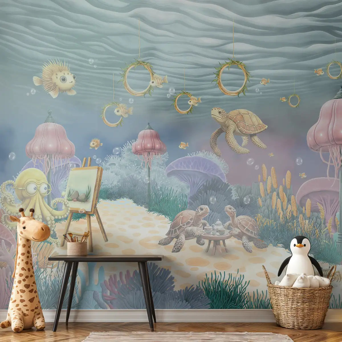 Coral Cafe Underwater Theme Kids Room Customised Wallpaper