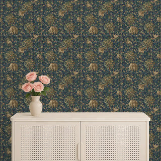 Majestica European Wallpaper Roll in Dark Blue Color