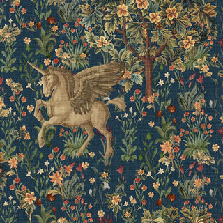 Majestica European Wallpaper Roll in Dark Blue Color Buy Now