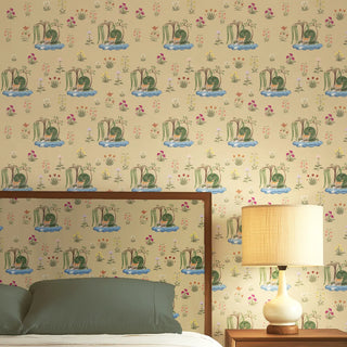 Malhar Indian Wallpaper Roll in Beige Color Bedroom