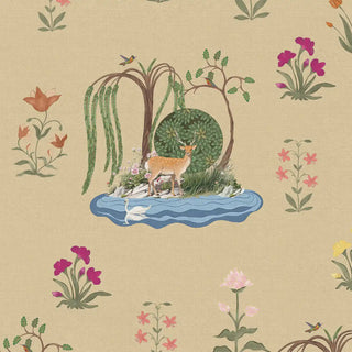 Malhar Indian Wallpaper Roll in Beige Color Buy Now