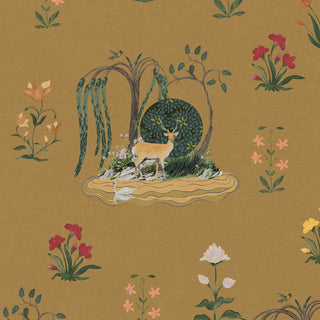 Malhar Indian Wallpaper Roll in Mustard Color Buy Now