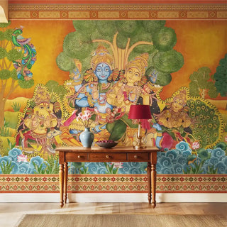 Mandala Katha, Kerala Wall Mural wallpaper Living Area 