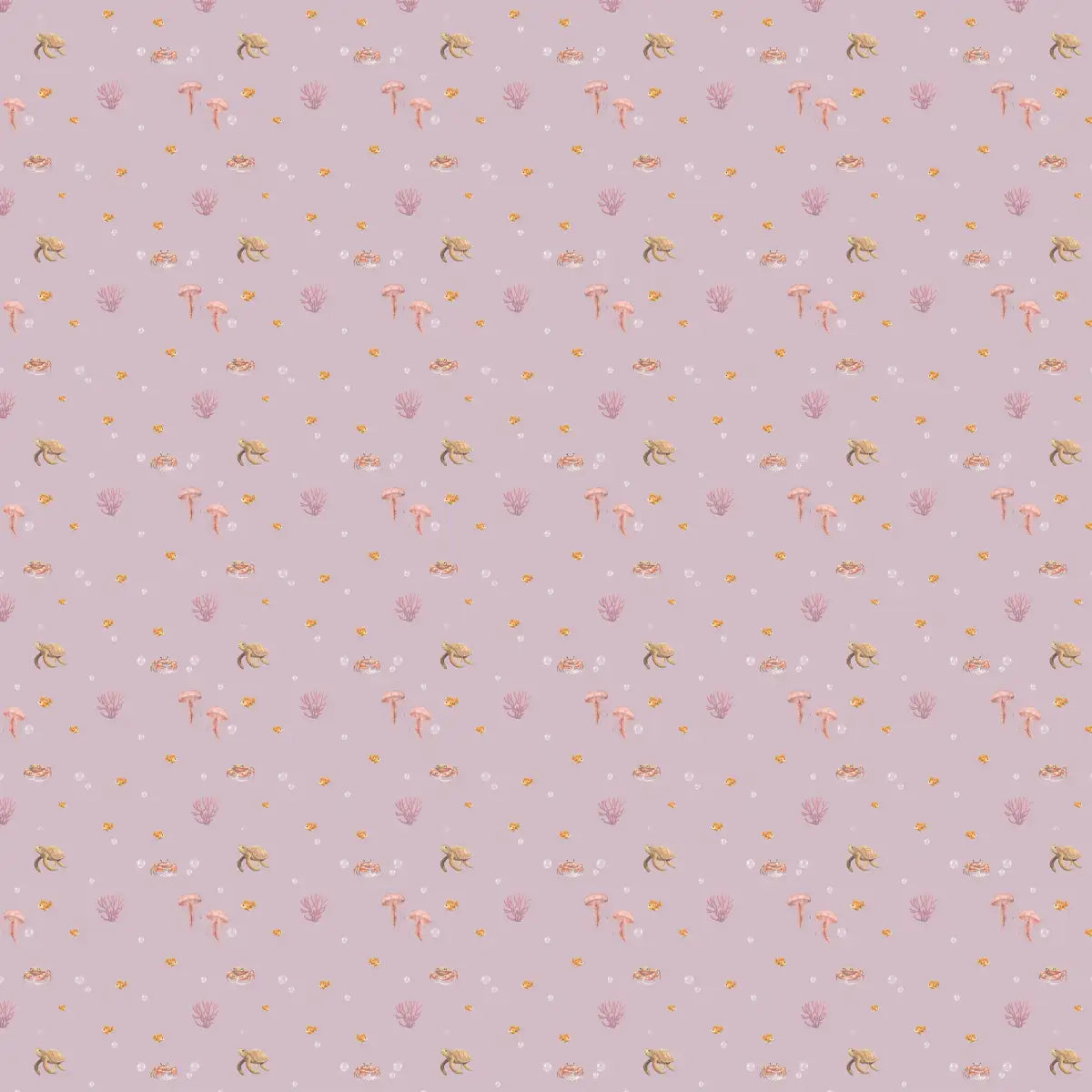 Marine Medley Repeat Pattern, Rust Pink for Kids Room Buy Now