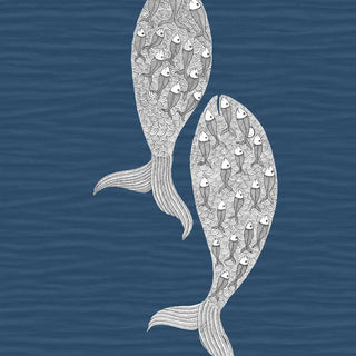 Shop Meen Indian Wallpaper Roll in Blue Color By Lifencolors