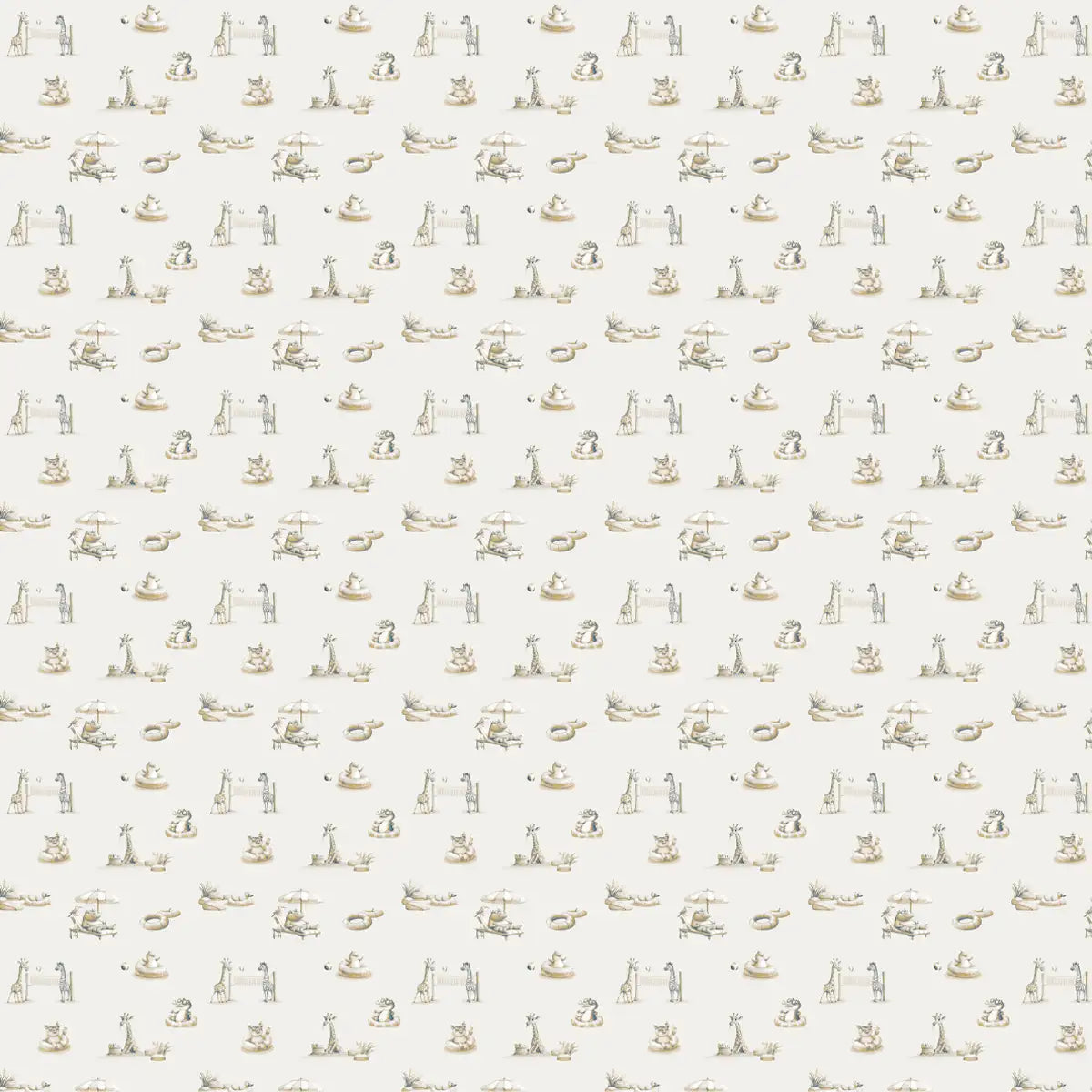 Muted Cocoa Kids Summer Splash Repeat Pattern, Design for Kids Room Buy Now 