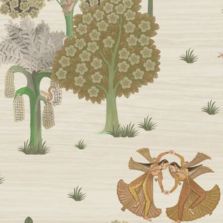 Nritya Indian Wallpaper Roll in Sandal Dust Color Buy Now