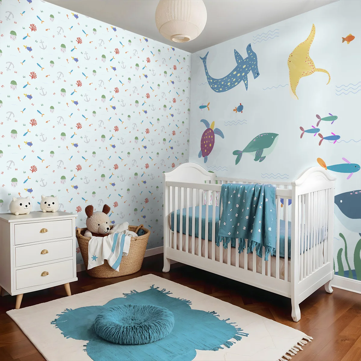 Ocean Wonders Kids Room Wallpaper Bedroom