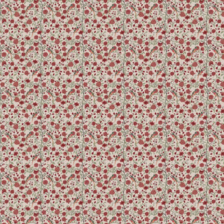Birds & Floral Pattern Wallpaper Red & Cream Color By Lifencolors