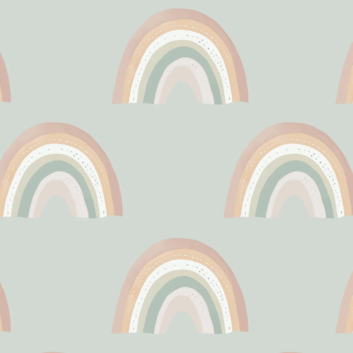 Shop Pastel Blue Rainbow Charm Repeat Pattern, Design for Kids Room By Lifencolors