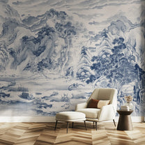 Peaks of Serenity, Wallpaper for Walls Blue