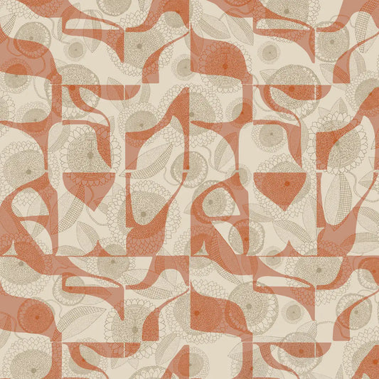 Petal Mosaic Clay Red Abstract Customised Wallpaper for Rooms Buy Now 