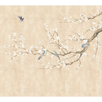 Plum Blossom Chinoiserie Style Cream Color Wallpaper for Rooms Buy Now