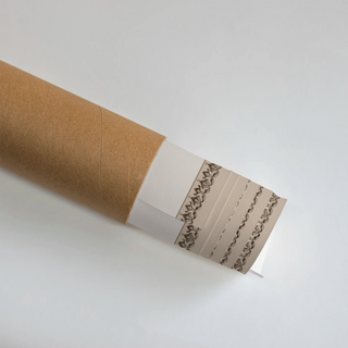 Rolled Rajasthani Rajah Vintage Wall Art Poster revealing detailed sepia ornamental borders, perfect for collectors of royal-themed Indian wall art.