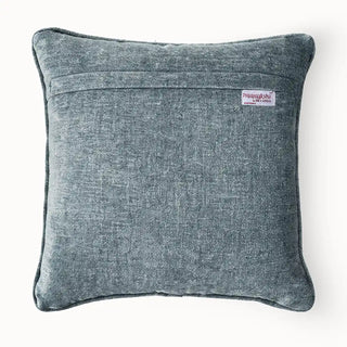 Regal Crest Fringe Cushion Cover: Back view showing the smooth, plain chenille fabric and quality tag.