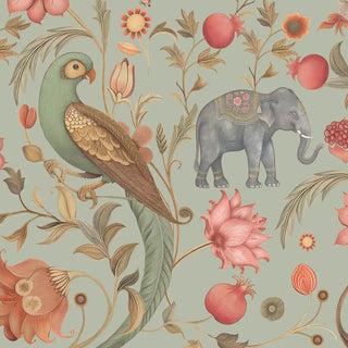 Sanjhi Indian Wallpaper Roll in Sage Mist Color Buy Now