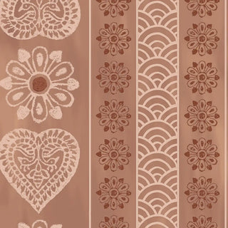 Sarangi Indian Block Print Wallpaper Roll in Rust Color Buy Now
