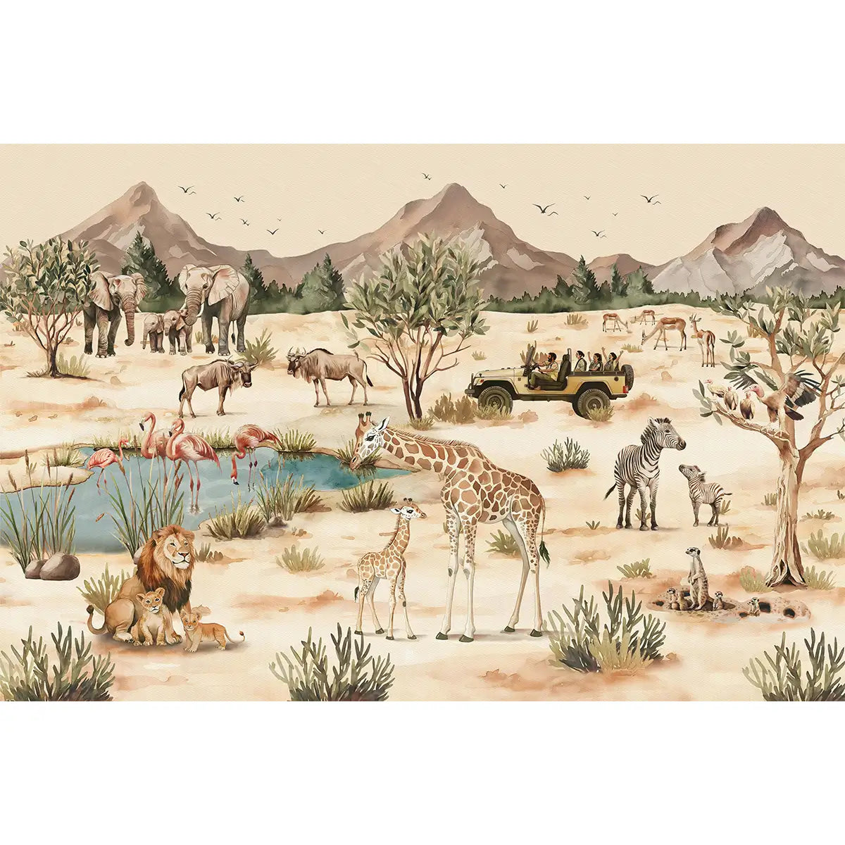 Savanna Jungle theme Kids Room Wallpaper Buy Now