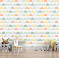 Pastel Shades Pattern Wall Mural For Kids Room