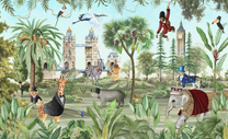 London, Smart Animals in Jungle Kids Wallpaper
