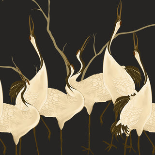 Sedge Oriental Wallpaper Roll in Black Color Shop Now