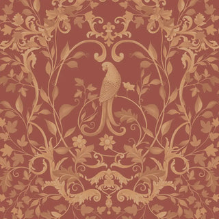 Shakh European Baroque Design Wallpaper Roll in Terracotta Red Buy Now