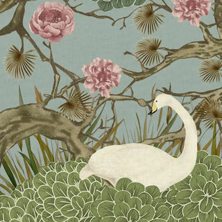 Silk Route Oriental Style Room Wallpaper in Blue Color Buy Now