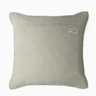 Back View of Stitch Block Cushion Cover. A modern cushion blending two textures, Finished with a slim piped edge.