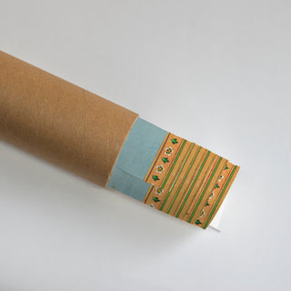 Rolled Story of Rama Wall Art Poster revealing ornate borders and soft natural hues, ideal for framing as a statement piece of Indian heritage art.