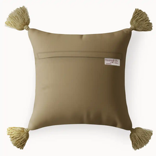 Back View of Taal Tassle Cushion Cover Finished with golden tassels on each corner