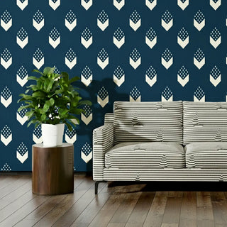 Tarang Ikkat pattern Design Wallpaper Roll Living Area