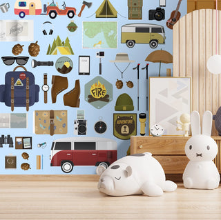 Travel Theme Kids Room Wallpaper Design, Customised 