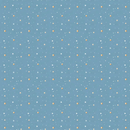 Twinkling Star Blue Repeat Pattern, Design for Kids Room Buy Now